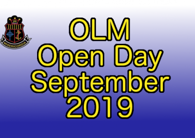 Sign saying "OLM Open Day September 2019"